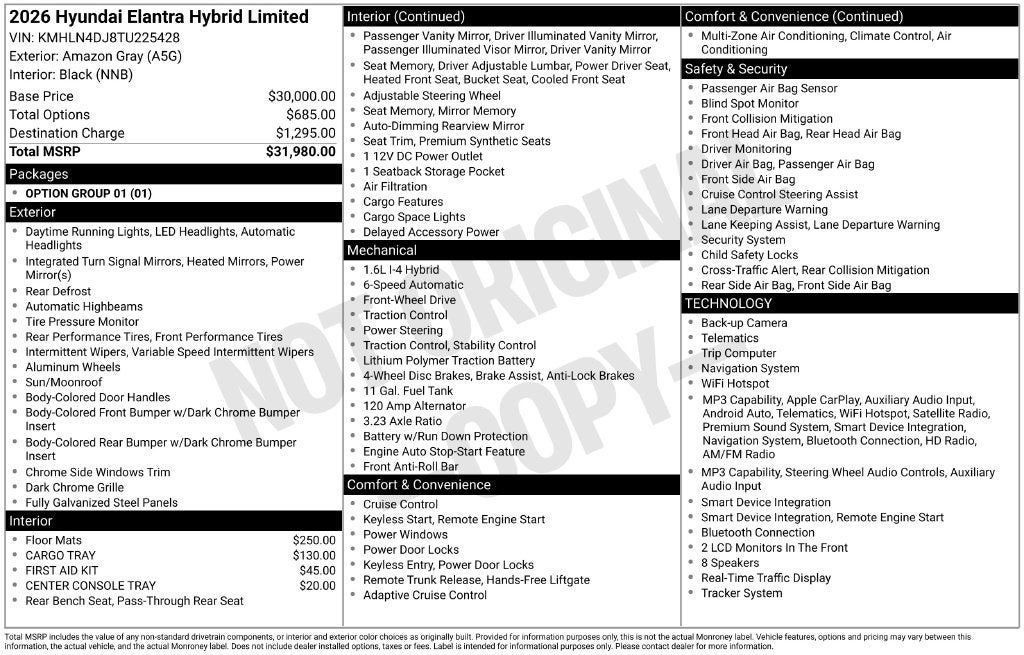 2026 Hyundai Elantra Hybrid Limited