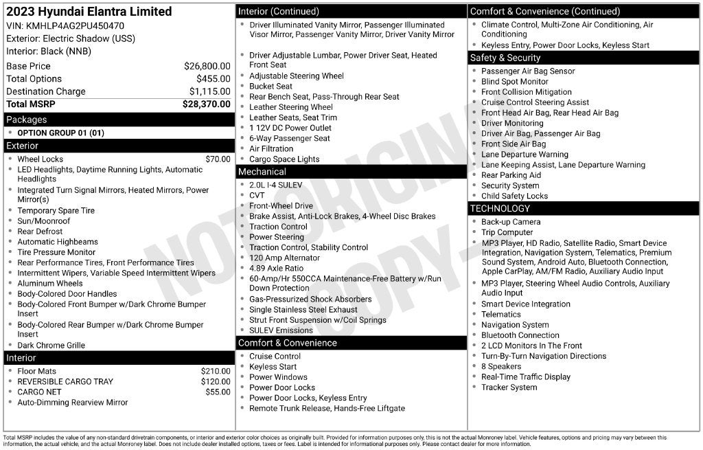 2023 Hyundai Elantra Limited