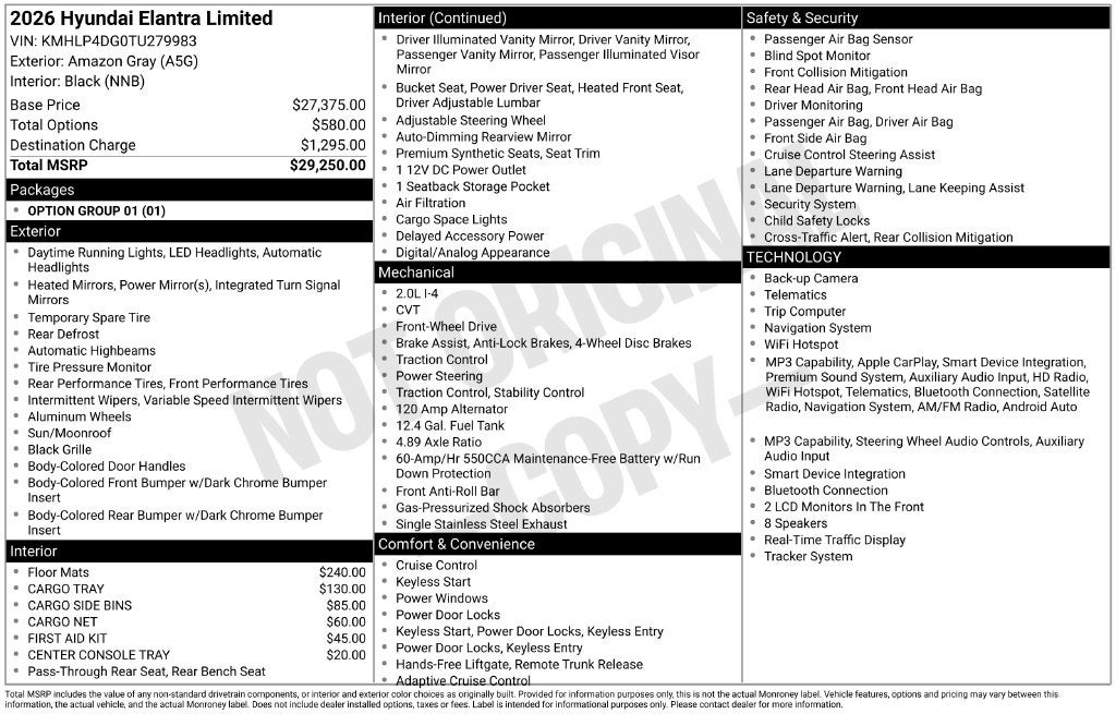 2026 Hyundai Elantra Limited