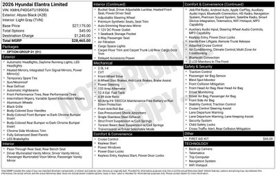 2026 Hyundai Elantra Limited