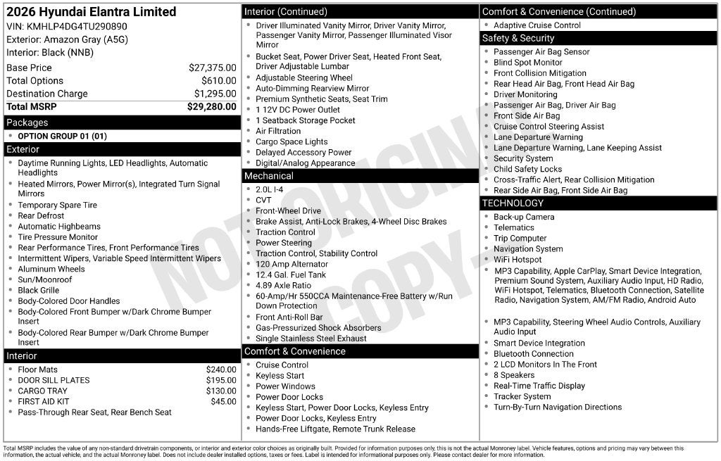 2026 Hyundai Elantra Limited