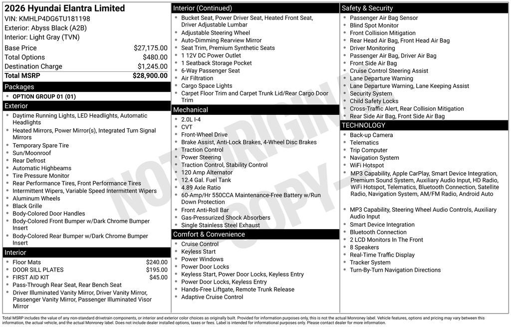 2026 Hyundai Elantra Limited