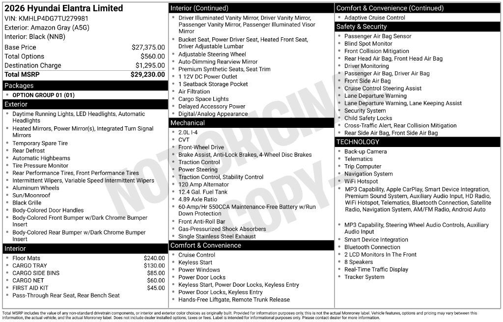 2026 Hyundai Elantra Limited