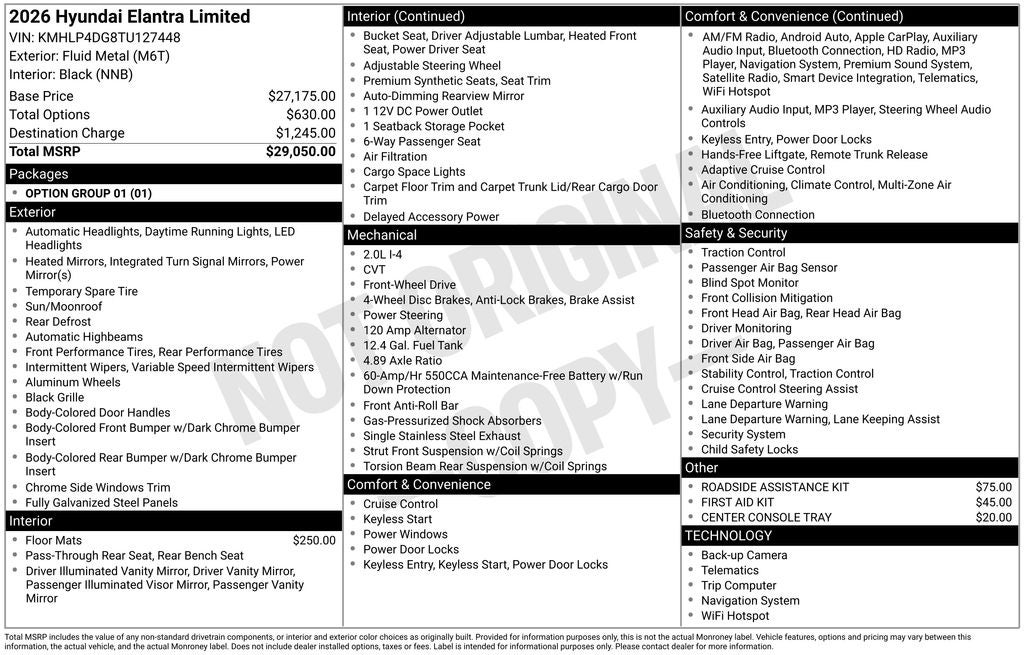 2026 Hyundai Elantra Limited