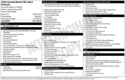 2026 Hyundai Elantra SEL Sport