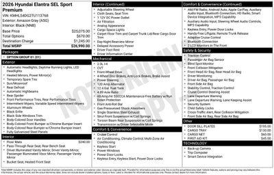 2026 Hyundai Elantra SEL Sport
