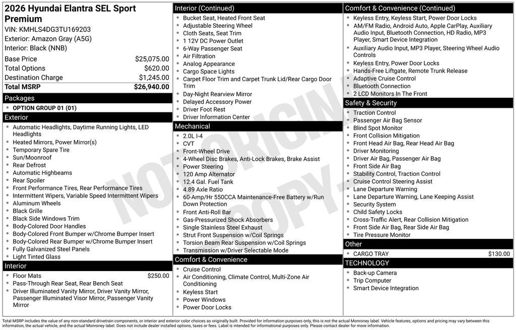 2026 Hyundai Elantra SEL Sport