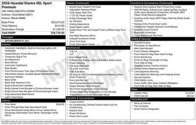 2026 Hyundai Elantra SEL Sport