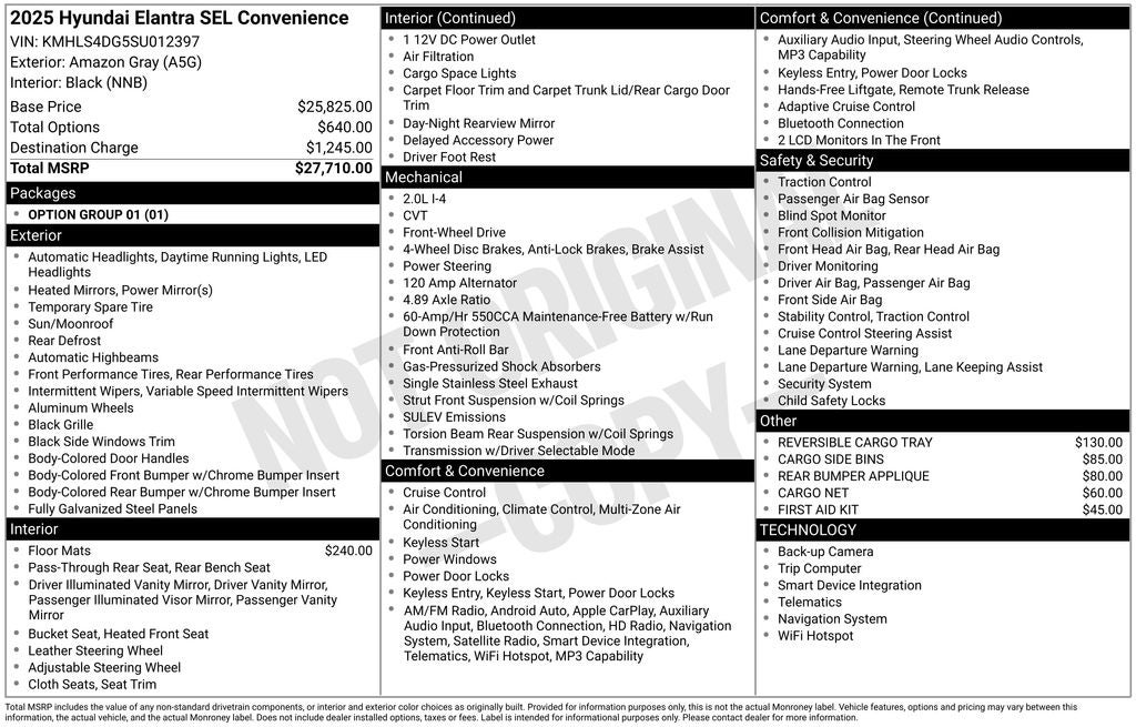2025 Hyundai Elantra SEL Convenience