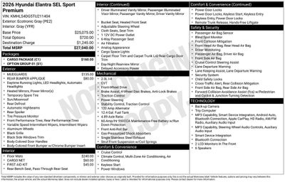 2026 Hyundai Elantra SEL Sport