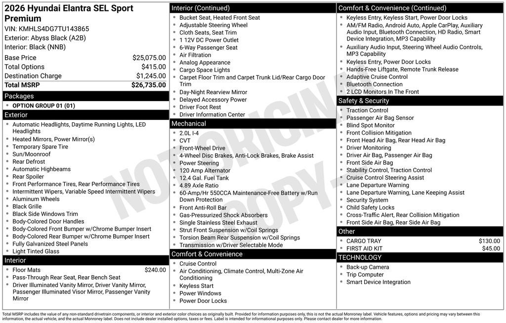 2026 Hyundai Elantra SEL Sport
