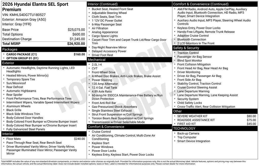 2026 Hyundai Elantra SEL Sport