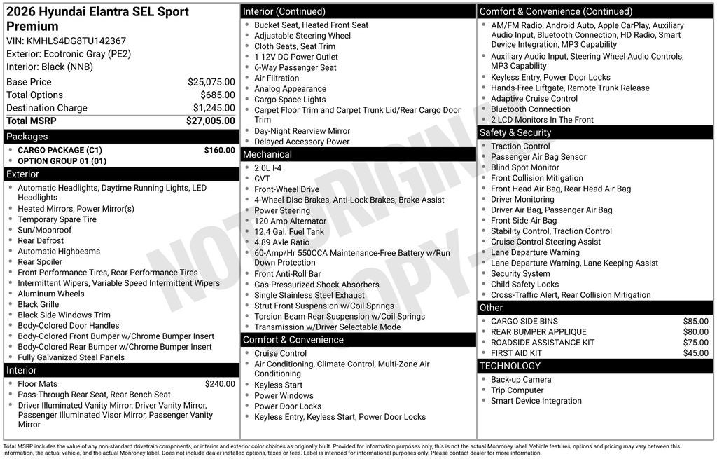 2026 Hyundai Elantra SEL Sport