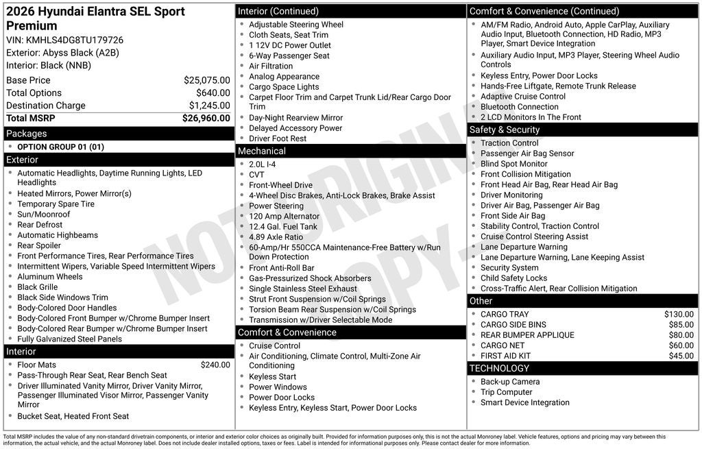 2026 Hyundai Elantra SEL Sport
