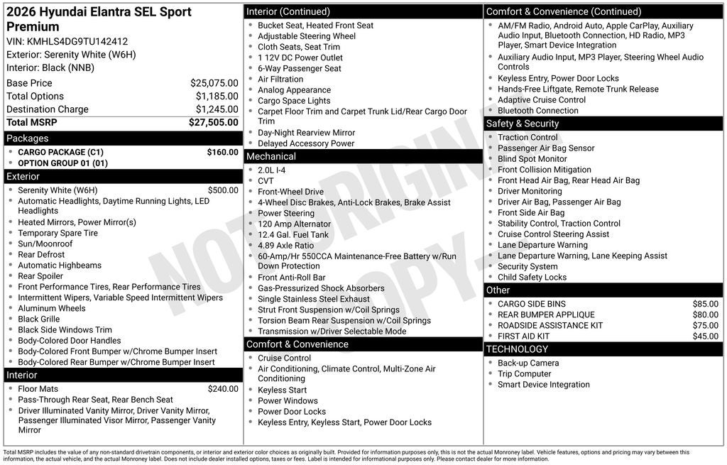 2026 Hyundai Elantra SEL Sport