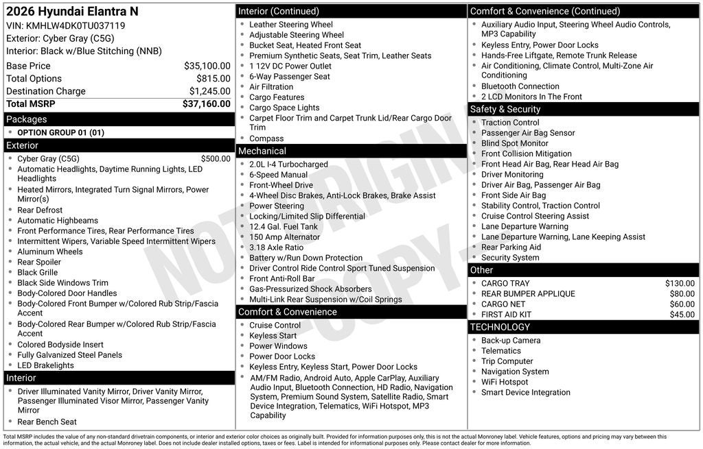 2026 Hyundai Elantra N Base