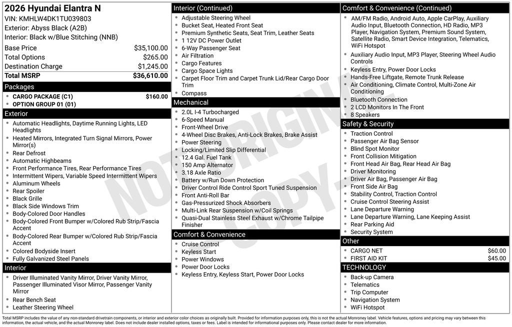 2026 Hyundai Elantra N Base