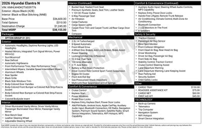 2026 Hyundai Elantra N Base