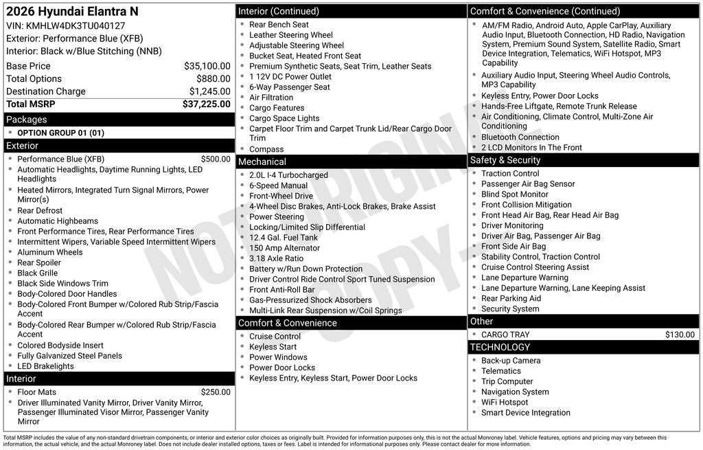 2026 Hyundai Elantra N Base