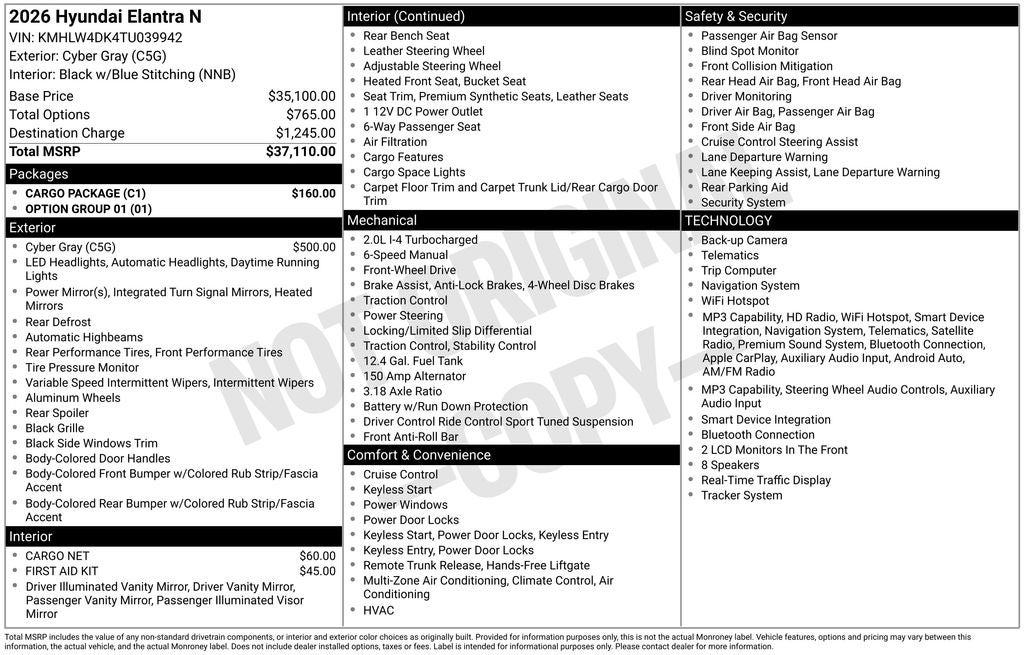 2026 Hyundai Elantra N Base