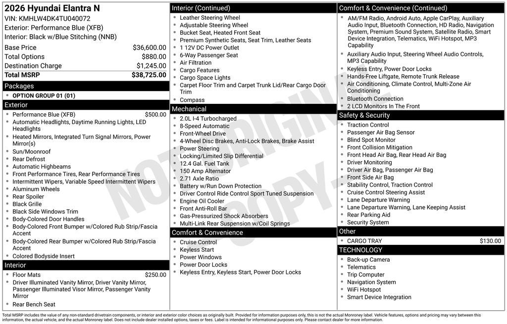 2026 Hyundai Elantra N Base