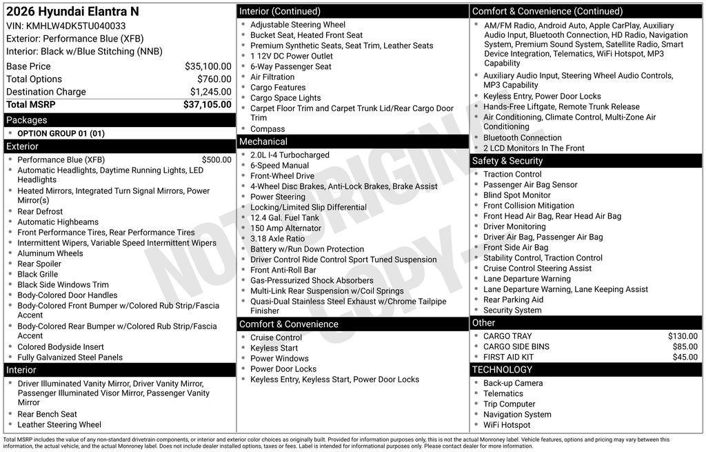 2026 Hyundai Elantra N Base