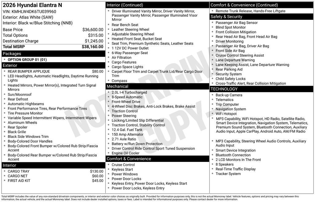 2026 Hyundai Elantra N Base