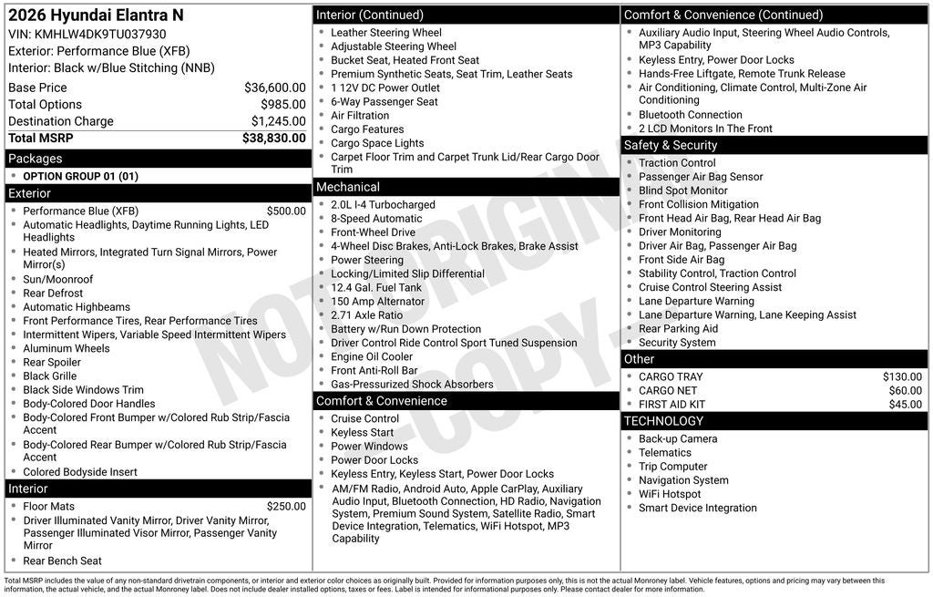 2026 Hyundai Elantra N Base