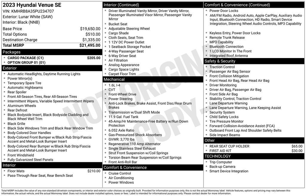 2023 Hyundai Venue SE