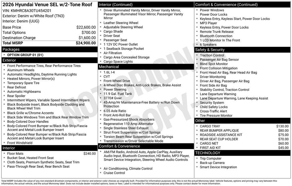 2026 Hyundai Venue SEL
