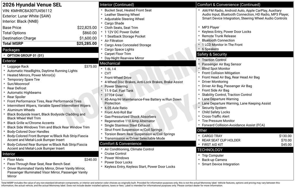 2026 Hyundai Venue SEL