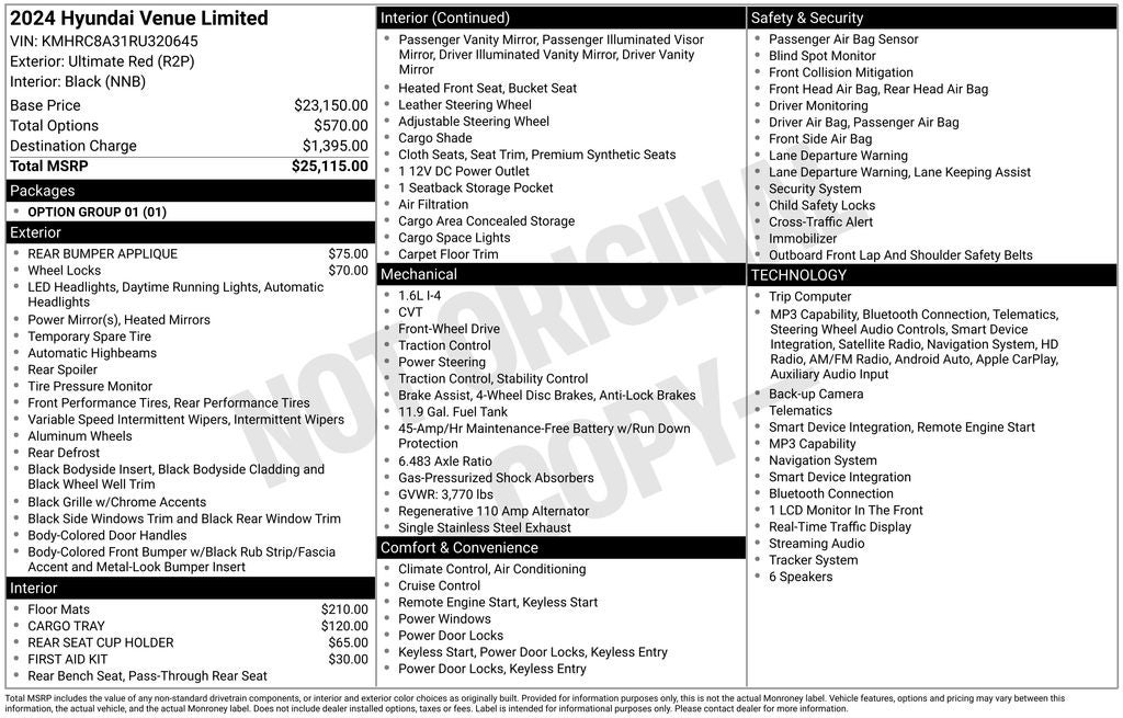 2024 Hyundai Venue Limited