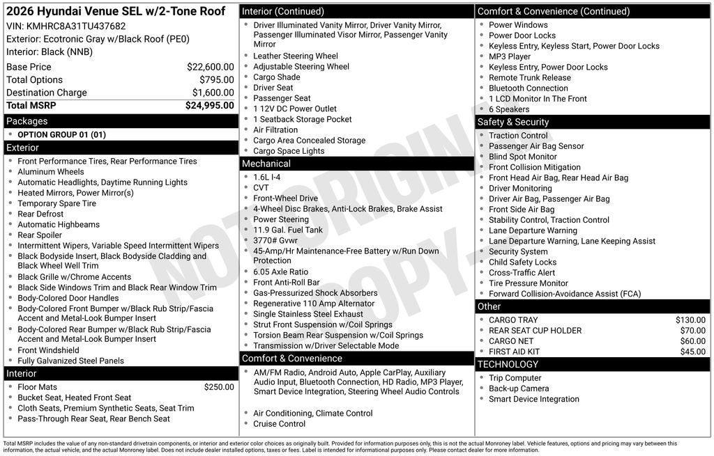 2026 Hyundai Venue SEL