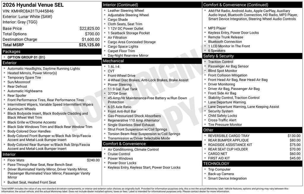 2026 Hyundai Venue SEL