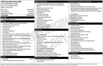 2026 Hyundai Venue SEL