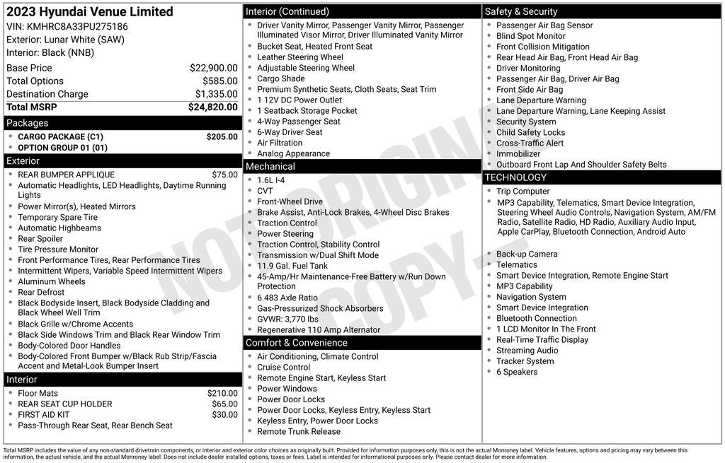2023 Hyundai Venue Limited