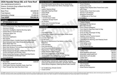 2026 Hyundai Venue SEL