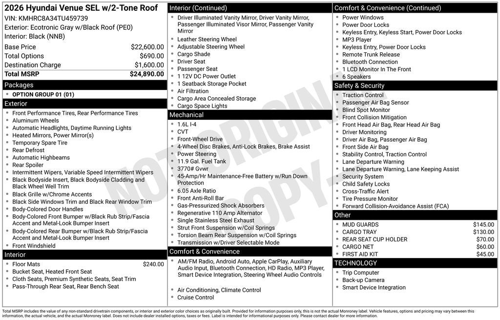 2026 Hyundai Venue SEL