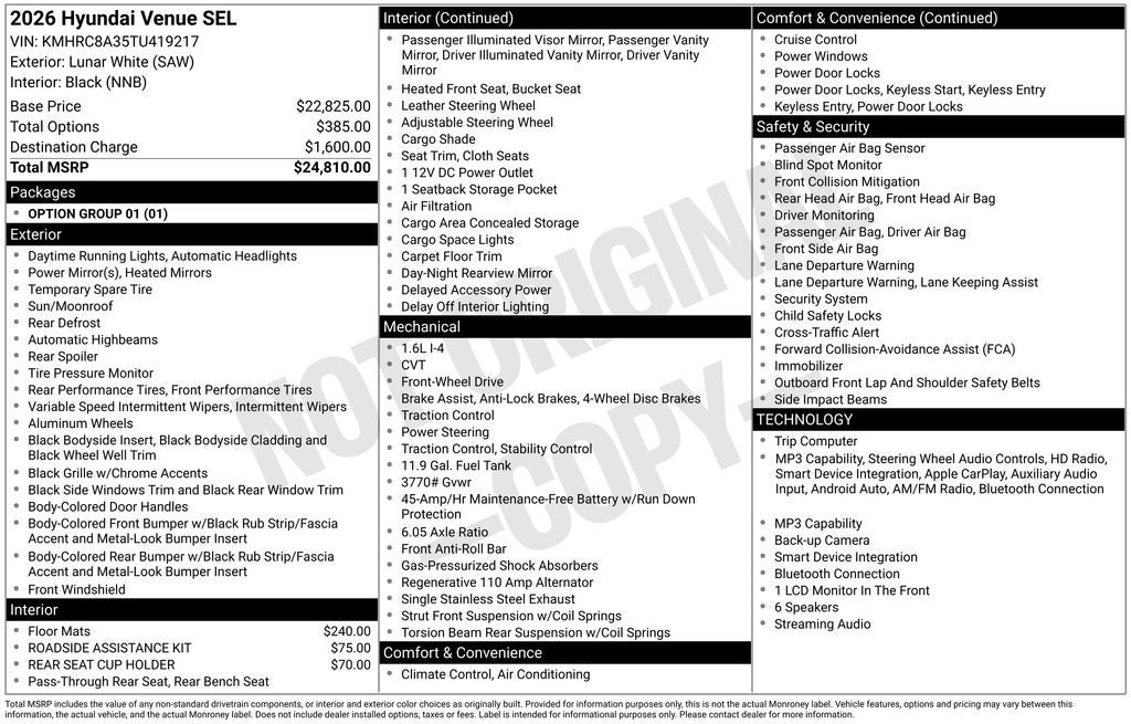 2026 Hyundai Venue SEL