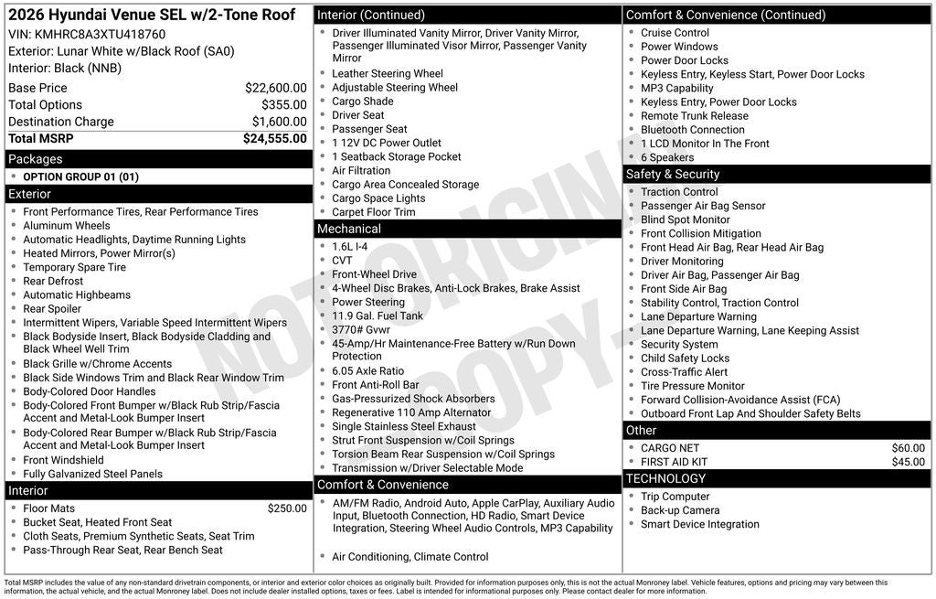 2026 Hyundai Venue SEL