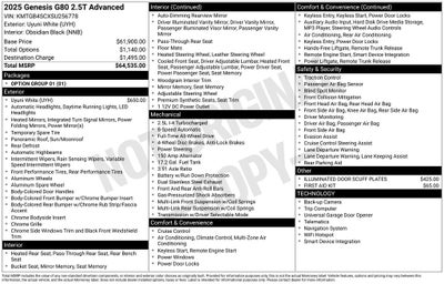 2025 Genesis G80 2.5T