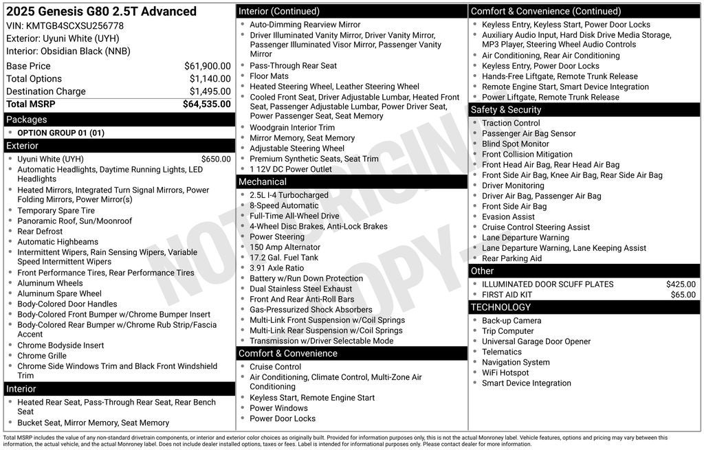 2025 Genesis G80 2.5T