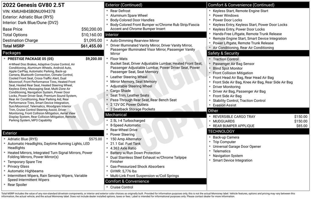 2022 Genesis GV80 2.5T