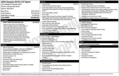 2022 Genesis GV70 3.5T Sport