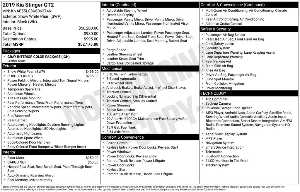 2019 Kia Stinger GT2
