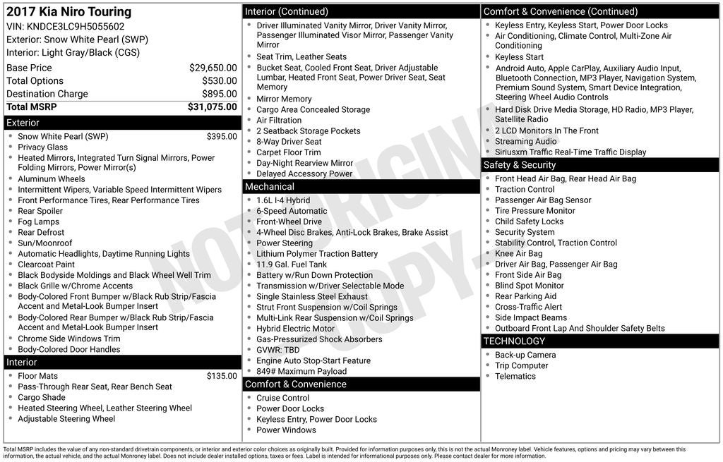 2017 Kia Niro Touring