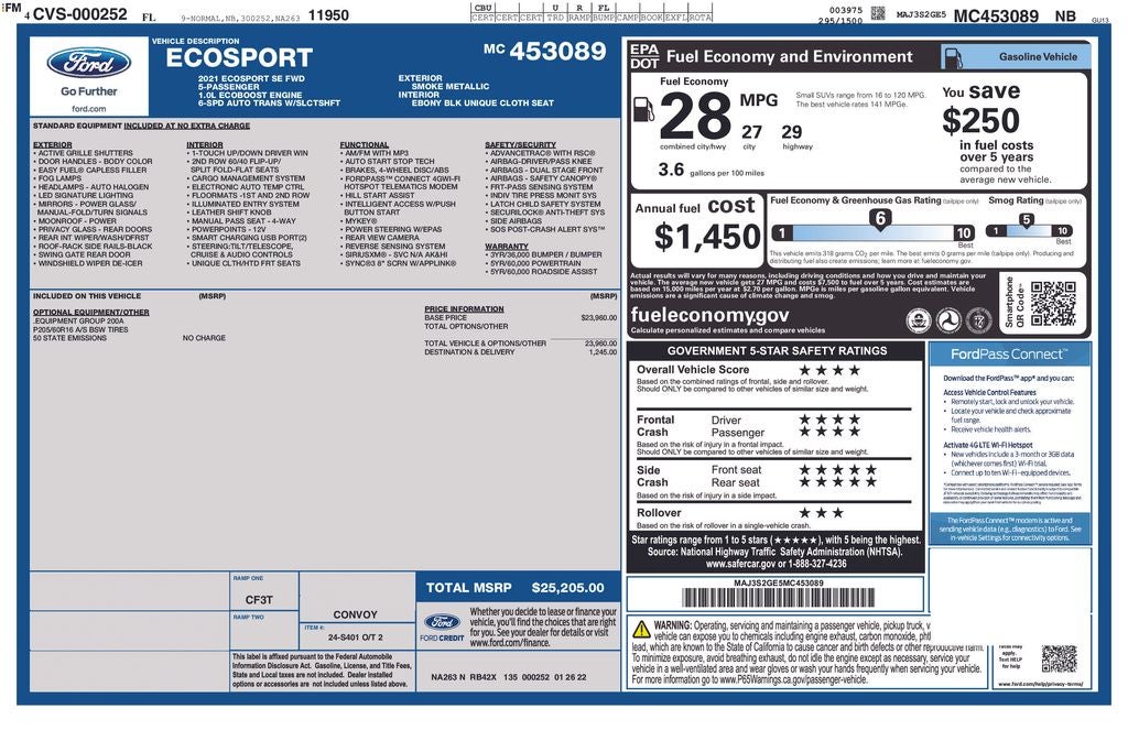 2021 Ford EcoSport SE