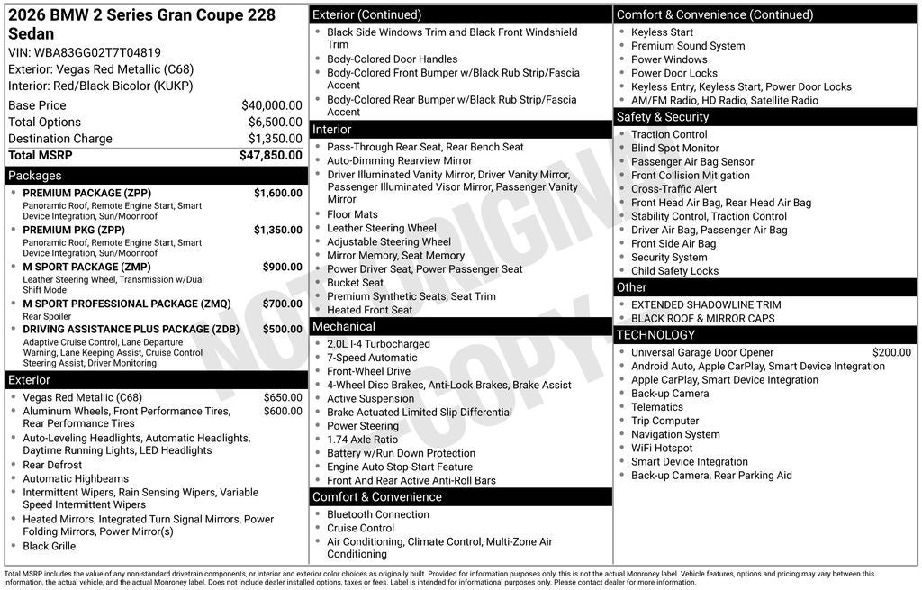 2026 BMW 2 Series 228 Gran Coupe