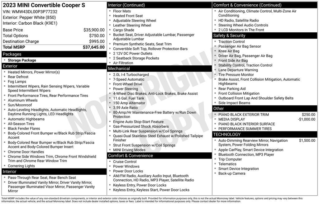 2023 MINI Cooper S Base