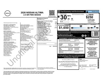 2026 Nissan Altima 2.5 SR